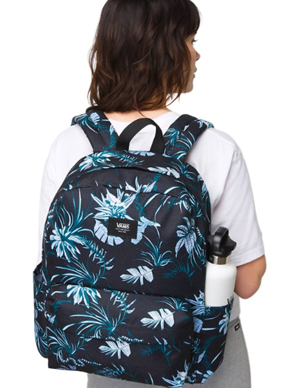 Vans Backpack Old Skool H2O Black Green Floral Women New With Tags